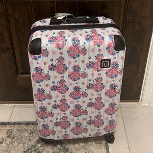 NWT DISNEY RARE FLORAL MINNIE MOUSE MEDIUM 24’ TRAVEL LUGGAGE
